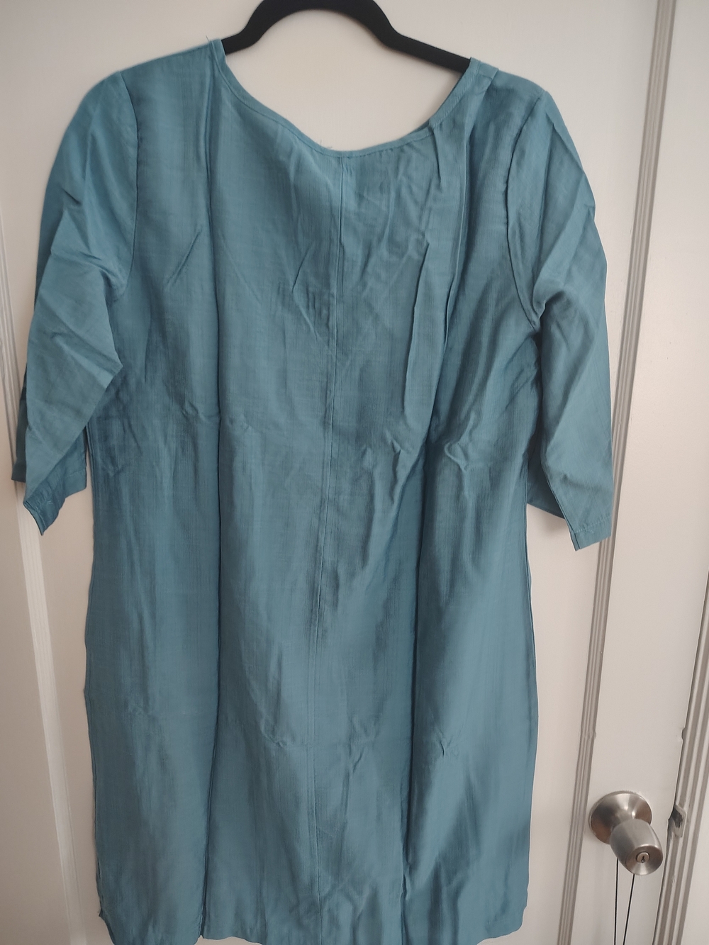 Dolman Sleeve Shift Dress in Teal Green